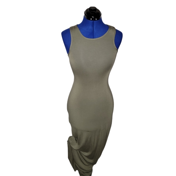 Olive Lace Back Maxi Dress From PLT - Picture 2 of 8